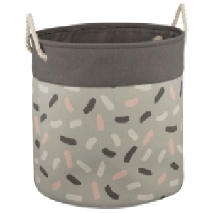Round Geo Laundry Hamper - Grey