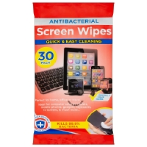 Clean & Protect Antibacterial Screen Wipes 30pk