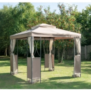 Luxury Steel Framed Gazebo 2.5m - Taupe