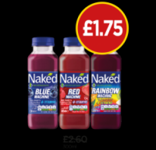 Budgens  Naked Blue Machine Smoothie, Red Machine Strawberry Smoothie