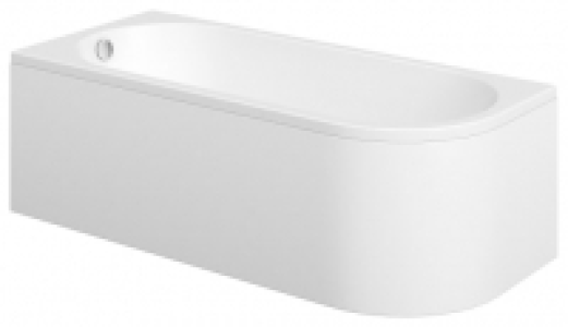 Wickes  Wickes Ellipse Left Hand Acrylic Shower Bath - 1700 x 750mm