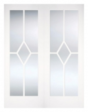 LPD Internal Reims Pair Primed White Solid Core Door - 1220