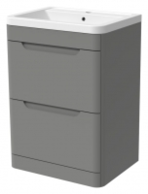 Wickes  Wickes Malmo Dust Grey Freestanding J Pull Vanity Unit & Bas