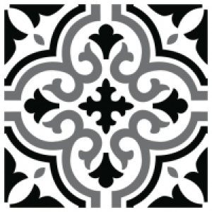 Wickes Melia Charcoal Patterned Ceramic Tile - 200 x 200mm s