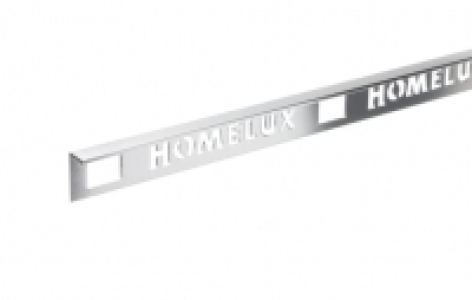 Homelux 8mm Metal Straight Silver Tile trim 2.44m