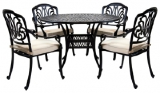 Charles Bentley 4 Seater Round Cast Aluminium Garden Dining
