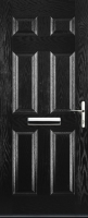Wickes  Euramax 6 Panel Left Hand Black Composite Door - 880 x 2100m