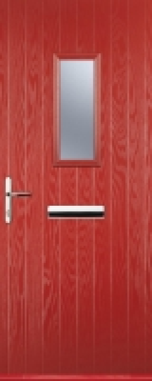 Euramax 1 Square Right Hand Red Composite Door - 840 x 2100m
