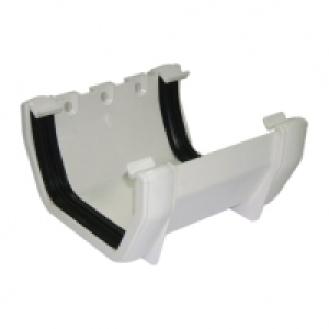 FloPlast 114mm Square Line Gutter Union Bracket - White