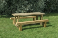 Wickes  Forest Garden Sleeper Garden Bench And Table Set 1.8m