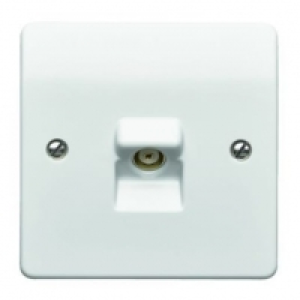 MK Single Coaxial TV/FM Socket - White