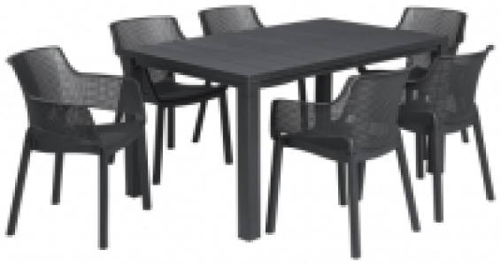 Wickes  Keter Julie & Elisa 6 Seater Garden Dining Set