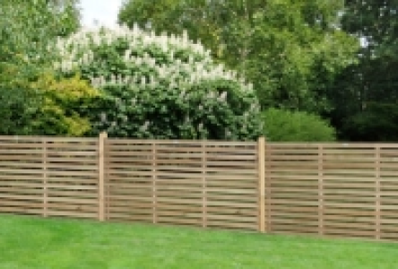 Forest Garden Single Slatted Fence Panel - 6 x 3ft Pack of 4