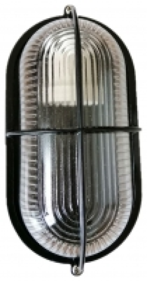 Wickes  Wickes Black Caged Oval Bulkhead Light - 60W