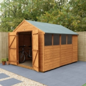 Forest Garden 10 x 8ft Double Door Shiplap Apex Treated Shed