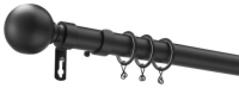 Wickes 25/28mm Extendable Metal Curtain Pole - Matt Black (2