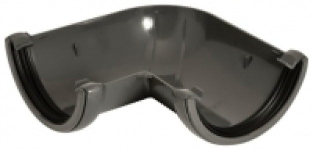 FloPlast 112mm Round Line Gutter 90° Angle - Anthracite Grey
