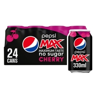 Iceland  Pepsi Max Cherry No Sugar Cola Can 24 x 330ml