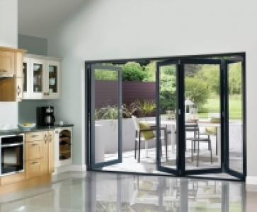 Wickes Burman Slimline Finished Bi-fold Door Grey 10ft Wide