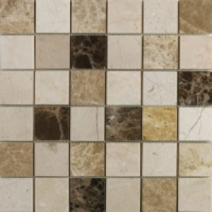 Wickes Emperador Marble Mix Mosaic Tile - 300 x 300mm