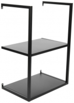 Kitchen Wall Mounted Bracket Black - 200mm deep, 2 shelves