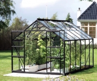 Wickes  Vitavia Jupiter 8 x 12ft Black Toughened Glass Greenhouse