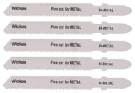 Wickes  Wickes T Shank Fine Cut Jigsaw Blade for Metal - Pack of 5