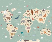Wickes  ohpopsi Illustration of a Childrens World Map Wall Mural - X