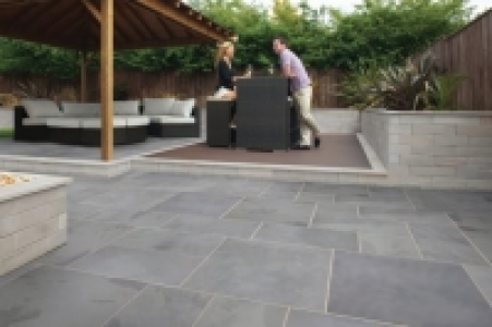 Wickes  Marshalls Casarta Slate Textured Silver Grey Paving Slab 800