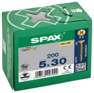 Wickes  Spax Pz Countersunk Yellox Screws - 5x30mm Pack Of 200