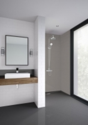 Mermaid Composite Mocha Horizontal Tile Single Shower Panel