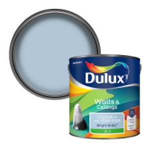 Homebase Water Based Dulux Walls & Ceilings Silk Emulsion Paint - COTY Bright Ski