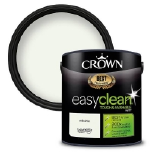 Homebase Water Based Crown Easyclean 200 Milk White Matt Paint - 2.5L