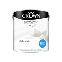 Homebase Crown Crown Standard Matt Emulsion Chalky White - 2.5L