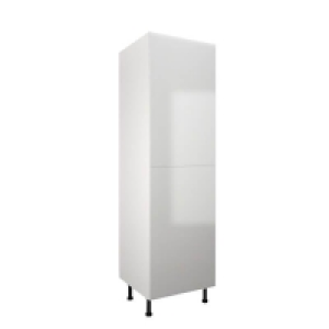 Yes High Gloss Slab White 600mm Larder 50:50 Fridge Freezer Unit