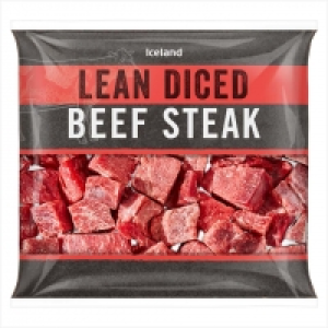 Iceland Lean Diced Beef Steak 350g £3.50