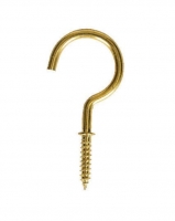 Wickes  Wickes Shouldered Cup Hooks - Brass 38mm Pack of 10