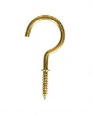Wickes Shouldered Cup Hooks - Brass 38mm Pack of 10