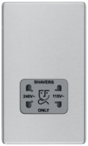 BG Screwless Flatplate Brushed Steel Dual Voltage Shaver Soc