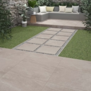 Wickes  Eastbourne Beige Glazed Outdoor Porcelain Tile 600 x 600 x 2