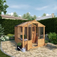 Wickes  Mercia 8 x 6ft Traditional Apex Greenhouse Combi Shed with A