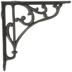 Ornate Steel Railway Shelving Bracket - 270 x 270mm