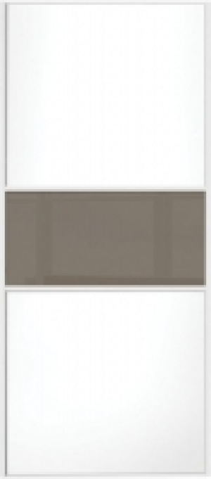 Spacepro Sliding Wardrobe Door Fineline White Panel & Cappuc