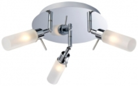 Saxby IP44 Perle Bathroom 3 Light Plate LED Spotlight - Chro