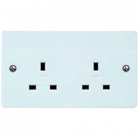 Wickes  MK 13 Amp Unswitched Twin Socket - White