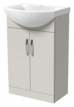 Wickes Grey Gloss Vanity Unit & Basin - 880 X 550mm