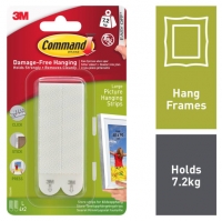 Wickes  Command White Large Picture Hanging Strips - 4 Pairs