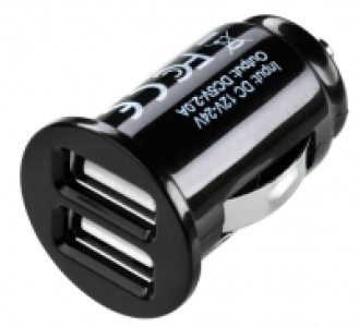 Ross Dual USB 12V Car Charger - Black 2.1A