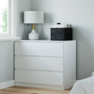 Fitted Bedroom Handleless 3 Drawer Chest - White &pound;250.00