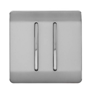 Homebase Plastic Trendi Switch Double Light Switch - Stainless Steel